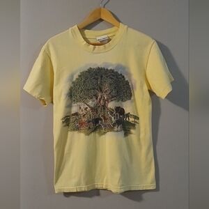 Vintage Disney Tree Of Life Animal Kingdom Yellow Cotton T-shirt Size Small